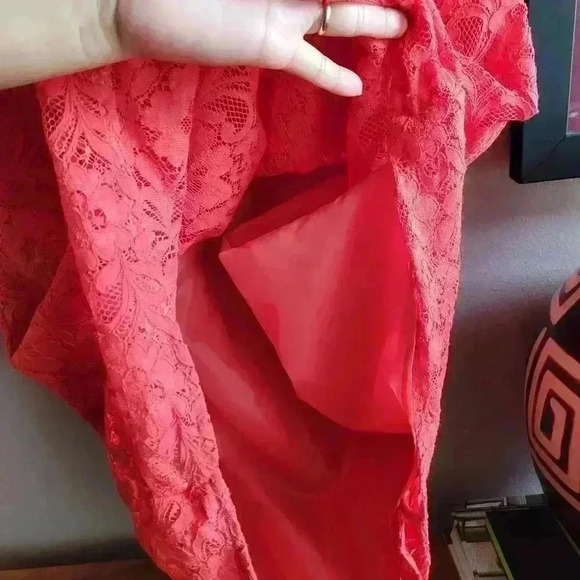 BRAND NEW J CREW Lined Coral Lace Women's Dress Size 4 Sleeveless Cocktail - Picture 5 of 11